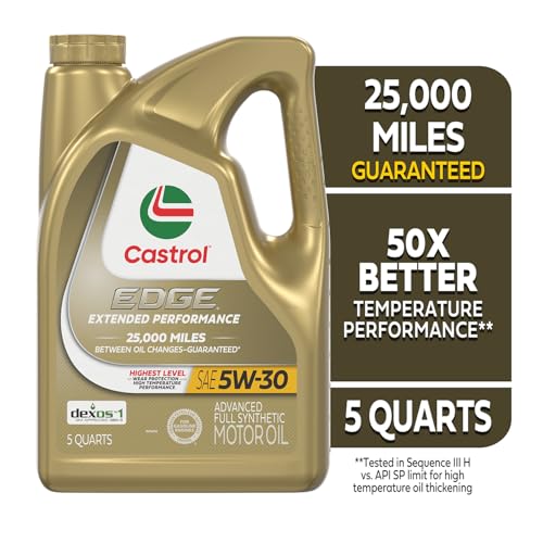 Castrol 1597B1 Edge Extended Performance 5W-30 Aceite de Motor sintético Completo, 5 Cuartos de galón