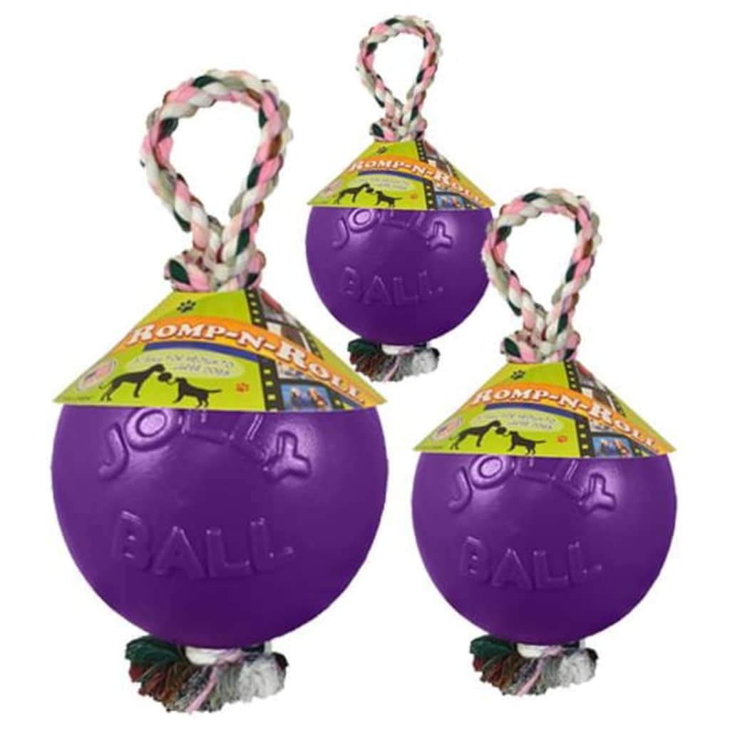 Jolly Pets Romp-n-Roll - Juguete de Cuerda y Bola para Perro, 15,2 cm (15,2 cm), Color Morado