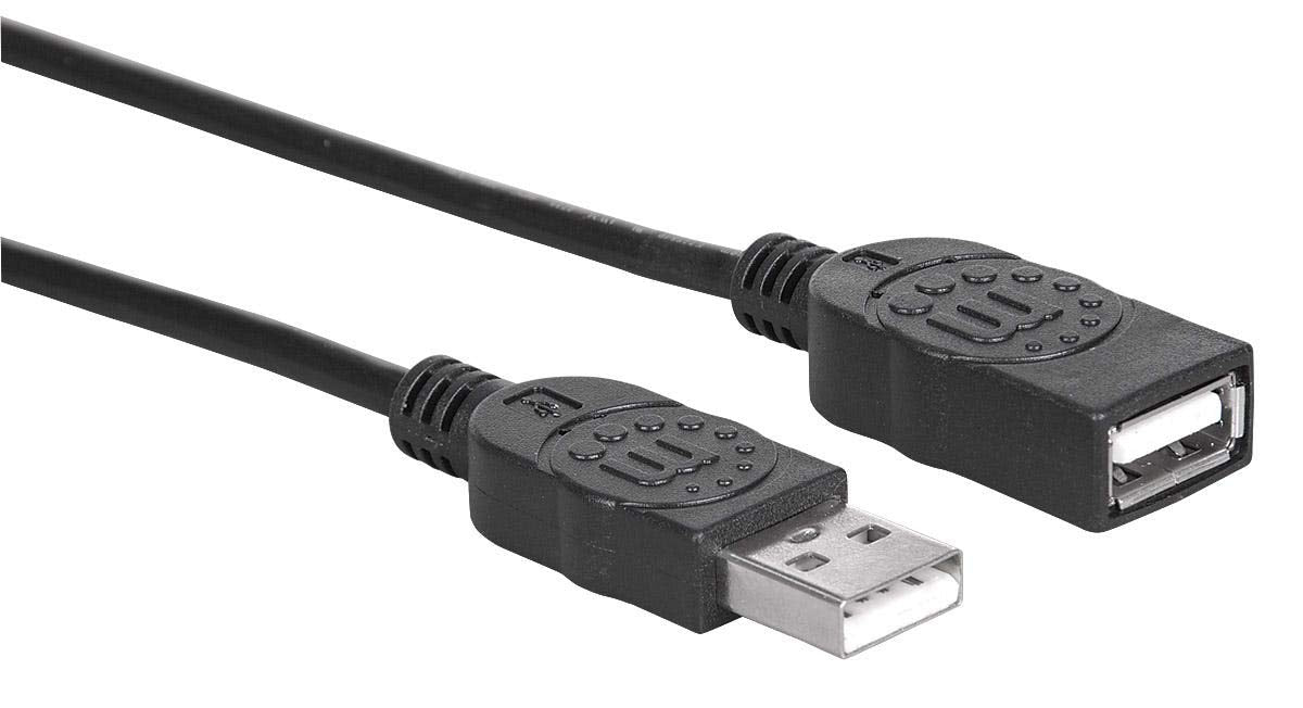 Manhattan 308519 - Cable Extensión USB 2.0-1 Metro - Negro