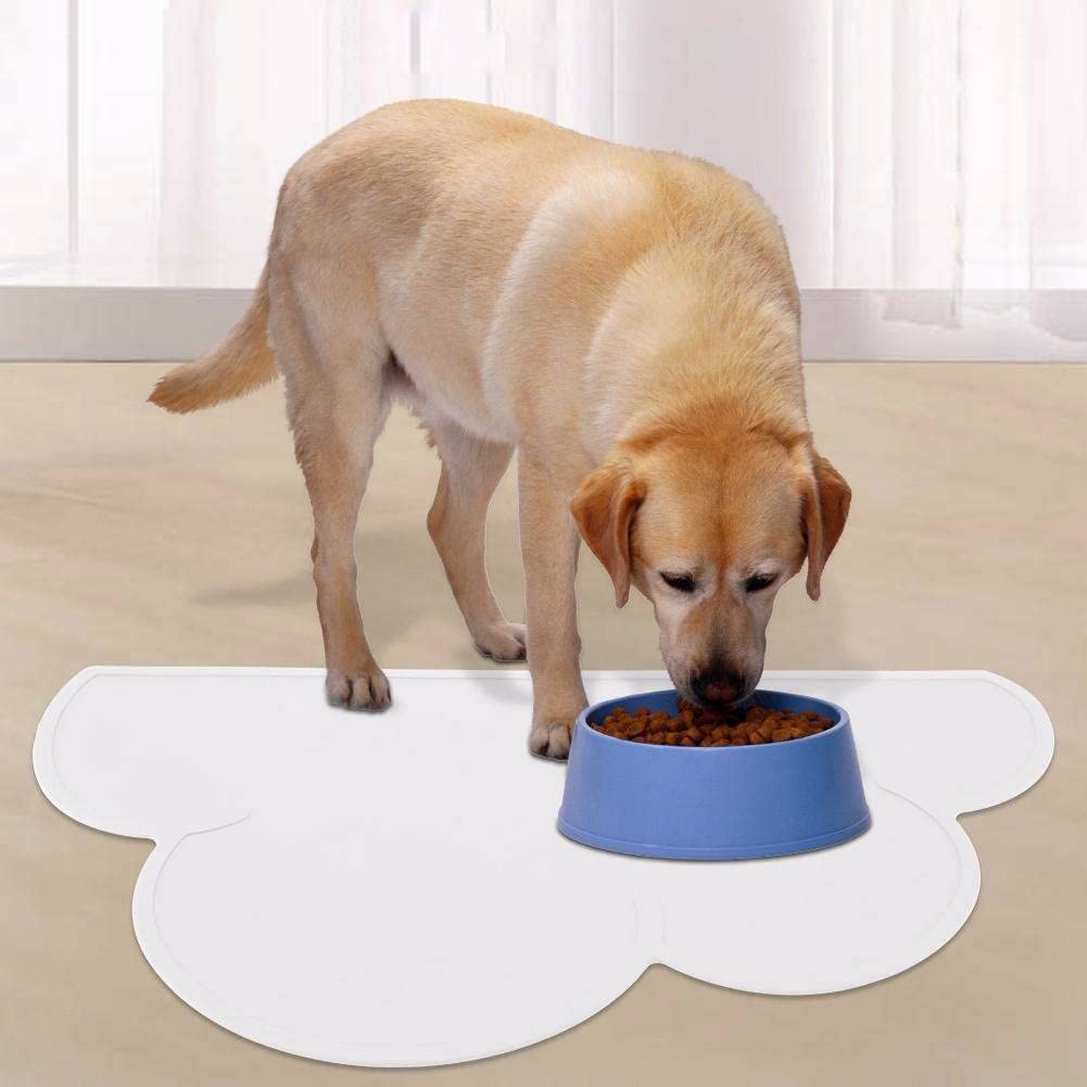 Alfombrilla de Alimentación de Silicona Blanca con Forma de Nube para Mascotas y Cachorros