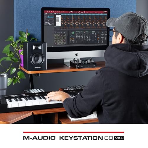 M-Audio Keystation 88 MK3 - Controlador MIDI USB con teclado de 88 teclas semipesadas para manejar sintetizadores virtuales y parámetros de DAW