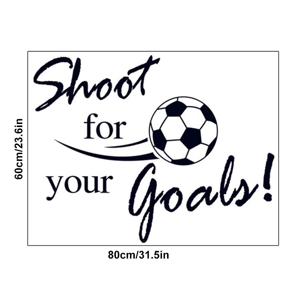 Calcomanías de fútbol "Shoot for Your Goals", arte de pared con calcomanías de balón de fútbol para habitación de niños, pegatina de vinilo de fútbol para recámara de niños, sala de juegos, sala de