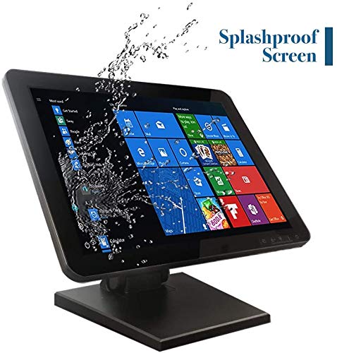 ANGEL POS - Monitor multitáctil capacitivo LED retroiluminado de 15 pulgadas 4:3, visualización táctil de diseño plano sin costuras con soporte de metal POS, para oficina, punto de venta, restaurante,