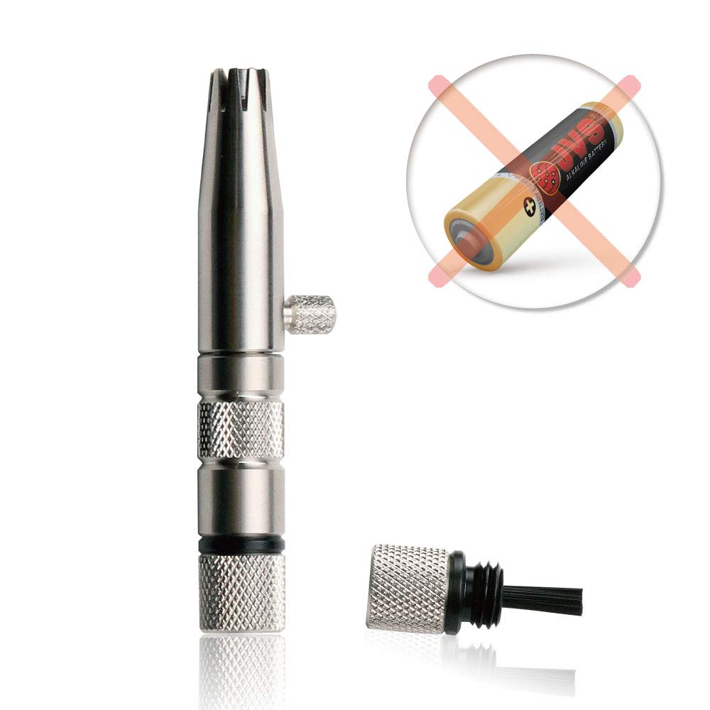 Real Premium - Recortadora de pelo para nariz "Silver Bullet", manual, sin batería, inoxidable, impermeable, sin dolor, con mecanismo patentado ET-3