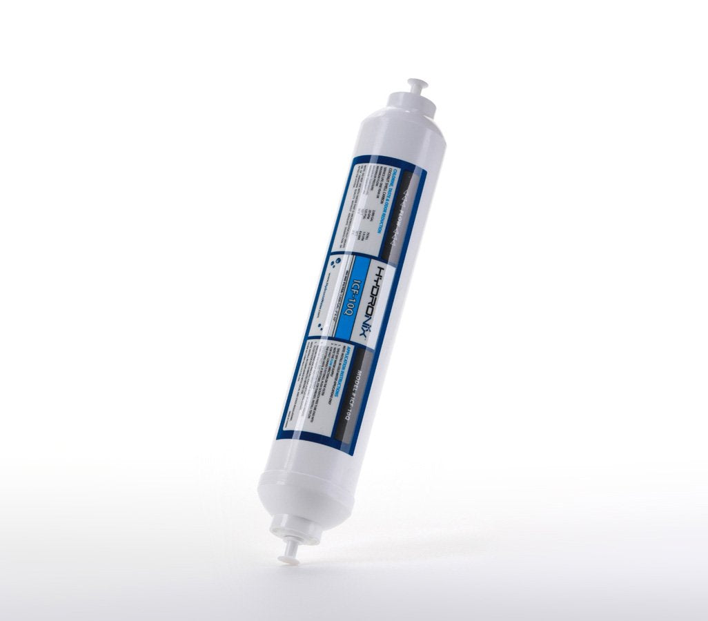 Hydronix ICF-10Q - Poste de ósmosis inversa en línea, filtro de agua GAC de coco para nevera y hielo, 2000 galones, conexión rápida de 1/4 pulgadas