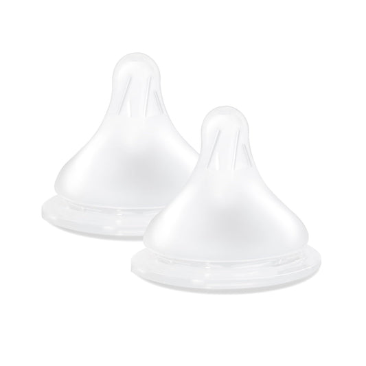 Tetina de Flujo Lento Spectra Transparente para Biberón de Cuello Ancho 0 a 3 Meses (2 Piezas)