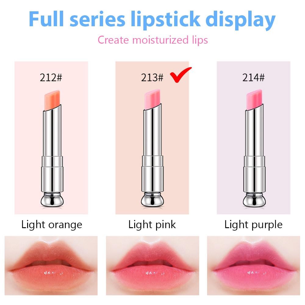 Bálsamo labial que cambia de color, Lápices Labiales mágico que cambia de color, Brillos Labiales teñido, labial hidratante impermeable de larga duración para mujeres (B)