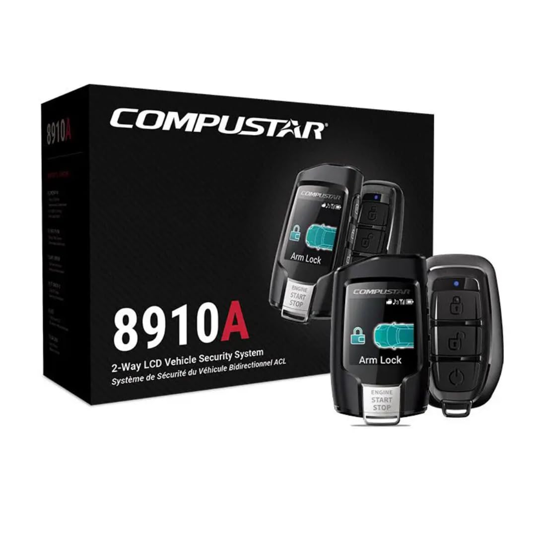 Sistema de Seguridad y Arranque Remoto LCD FM de 2 Vías Compustar CS8910-A Coche Camión