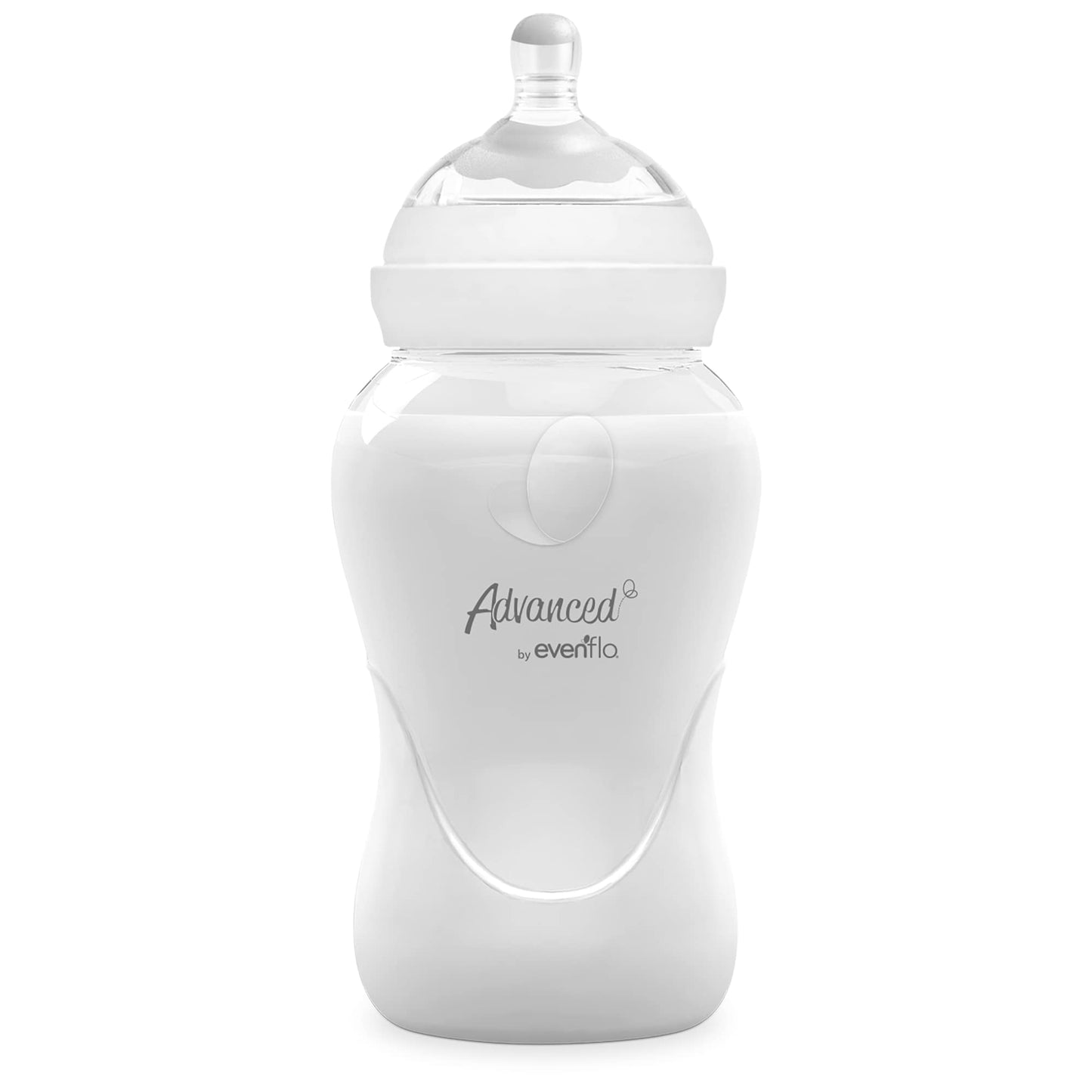 Advanced by Evenflo, Biberón Anticólicos Cuello Ancho, Transparente, Flujo Medio, 9oz/270ml, 1 pieza, MEX.