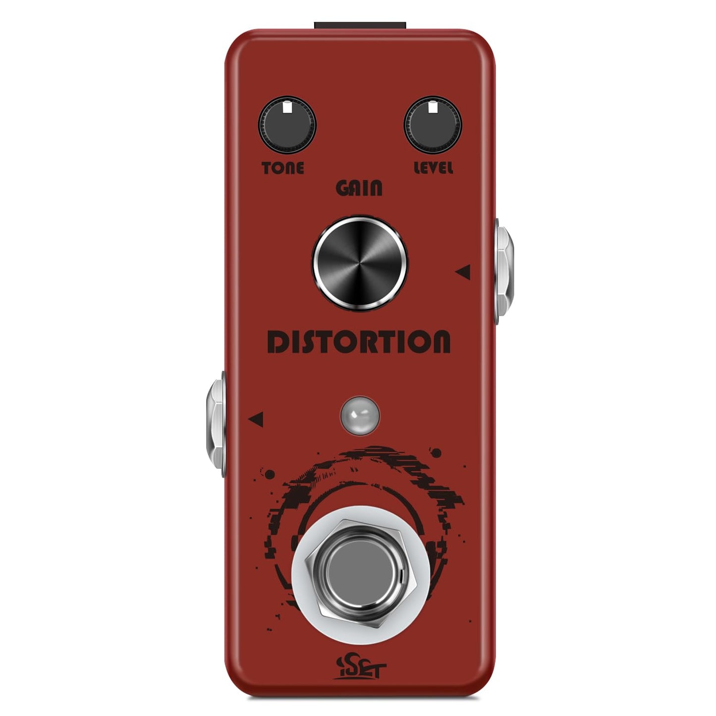ISET Pedal de guitarra de distorsión Mini Pedal de efecto de guitarra individual para bajo de guitarra eléctrica Bypass verdadero