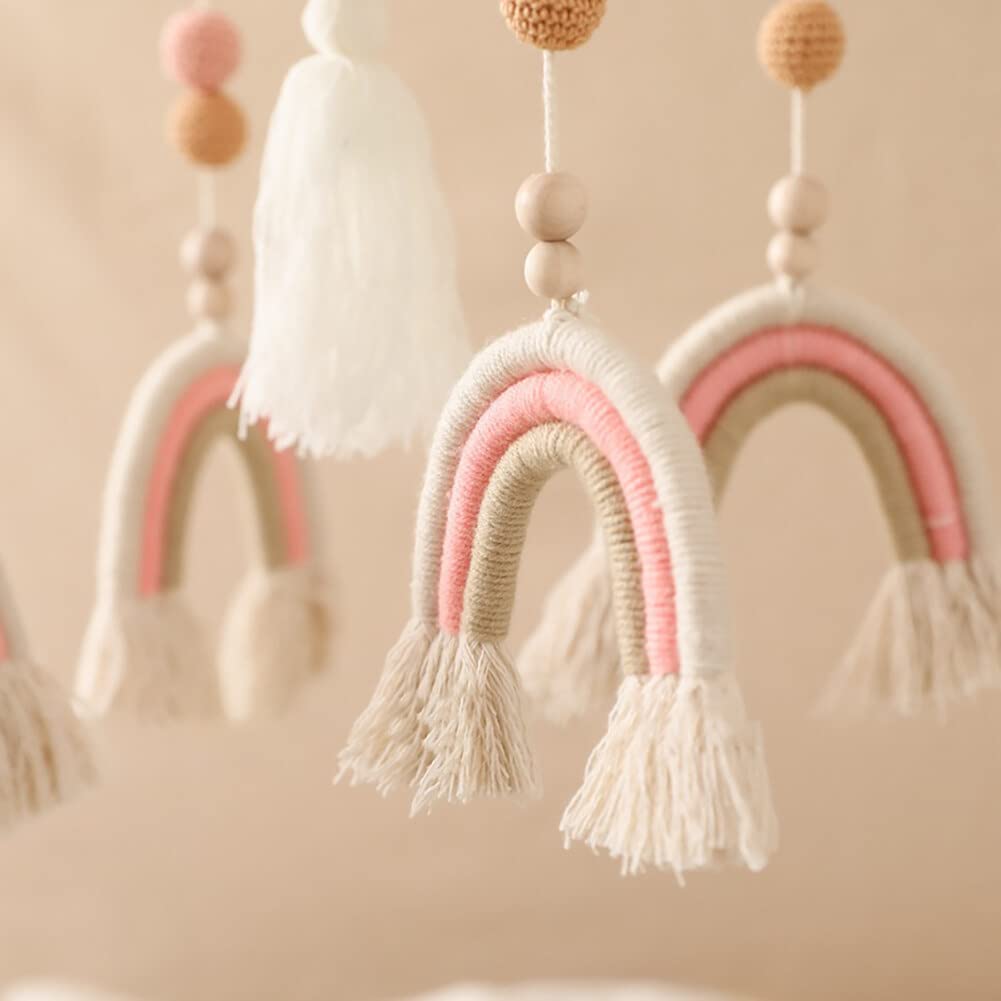 Lindo móvil para cuna con brazo móvil para cuna de bebé, soporte móvil para cuna de bebé, soporte móvil para cuna – Móvil neutro de género para decoración de guardería, accesorio móvil para cuna de bebé para decoración de guardería