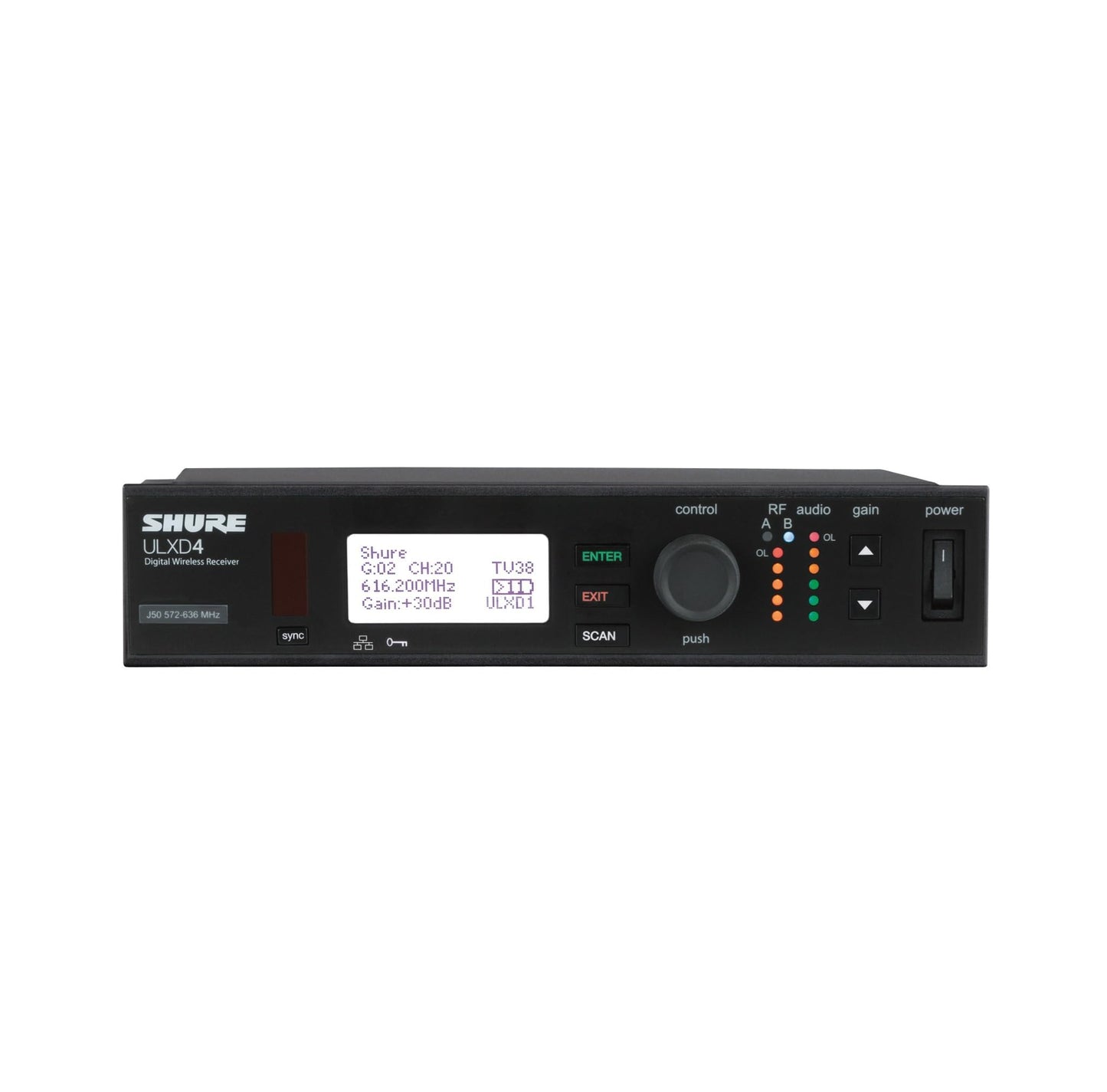 Shure ULX-D Sistema de micrófono inalámbrico, 470-534 MHz (ULXD4=-G50)