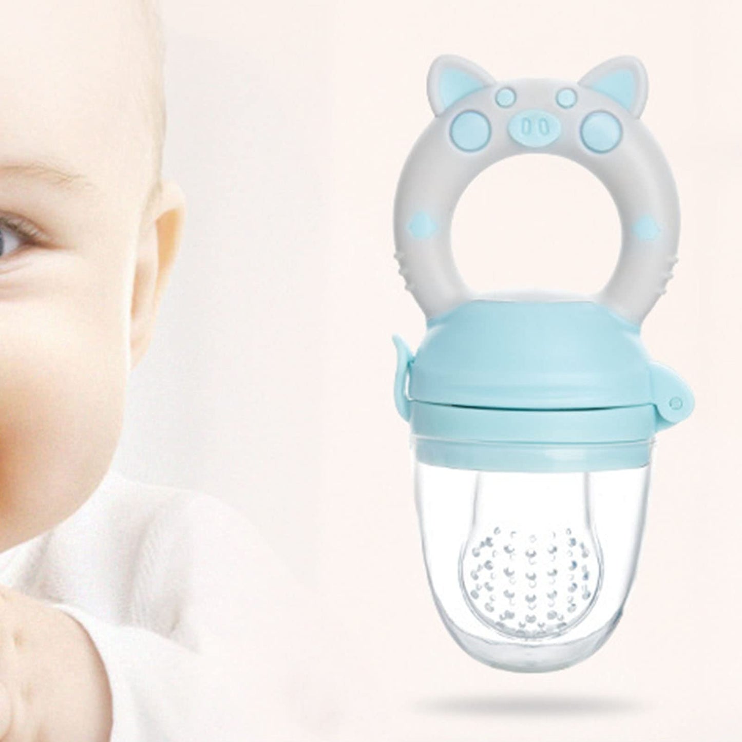 Chupete para Alimentación de Alimentos de Silicona Suave para Bebés 2 Unidades Verde Azul