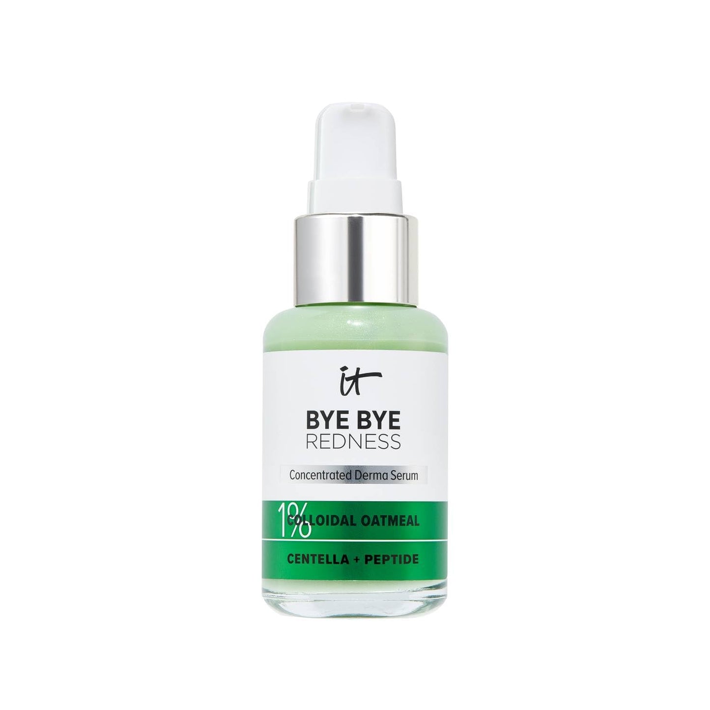 It Cosmetics Bye bye Redness, Serum, Suero Facial Hidratante y Calmante, Neutraliza Instantáneamente el Enrojecimiento Facial, 1% Avena Coloidal, Centella, Péptido y Niacinamida, 30 ml