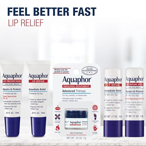 Aquaphor - Lip Repair + Protect UVA/UVB, SPF 30, 0.35 onzas