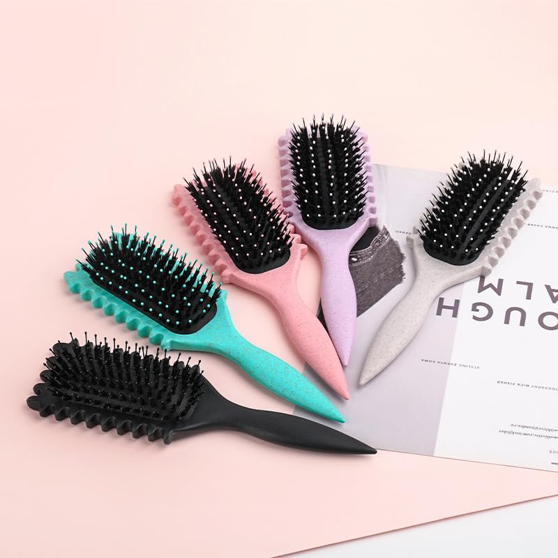 Cepillo Para Cabello Rizado Para Mujeres,Bounce Curl Brush,Cepillo Para Rizos,Cepillo Cabello Rizado,Peine Para Cabello Rizado,Cepillo Definidor De Rizos Bounce Curl,Cepillo 3d Para Rizos (Negro)