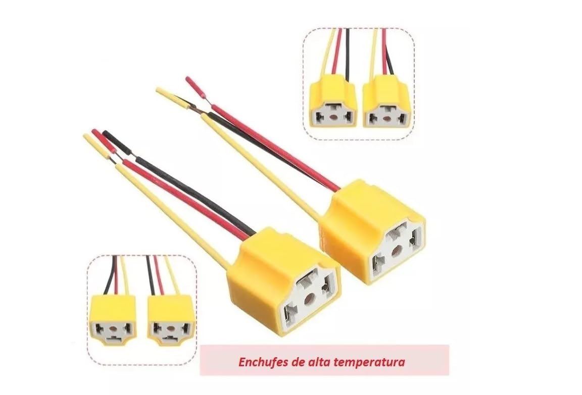 Juego Arnes Conector Foco H4 9003 Ceramica para Auto Moto Led