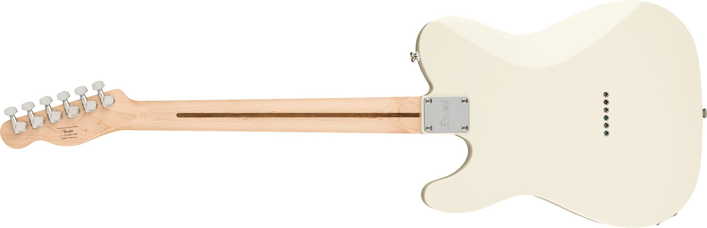 Squier Affinity Series Telecaster Guitarra eléctrica, con 2 años de garantía, blanco olímpico, diapasón Laurel