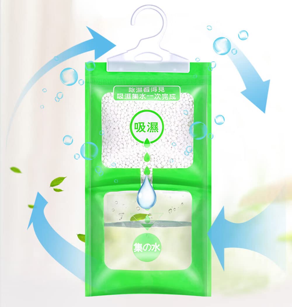 Bolsas colgantes con absorción de humedad, deshumidificadores sin perfume, higroscópicos antimoho, a prueba de humedad, proceso de deshumidificación podría ser testigo (230 g/paquete, 5 unidades)