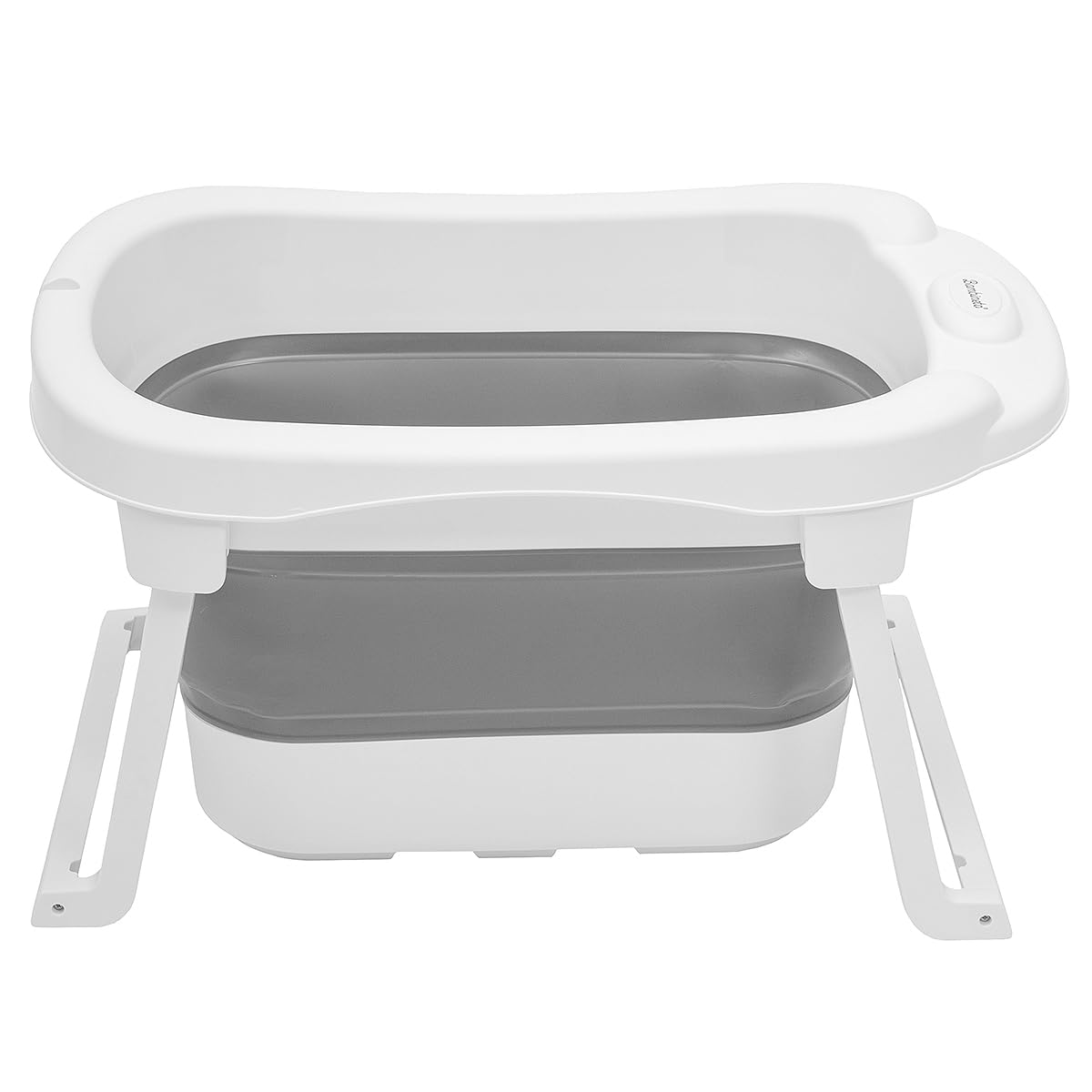 BAMBINETO Bañera para Bebé plegable con cojín antideslizante + banquito GRANDE