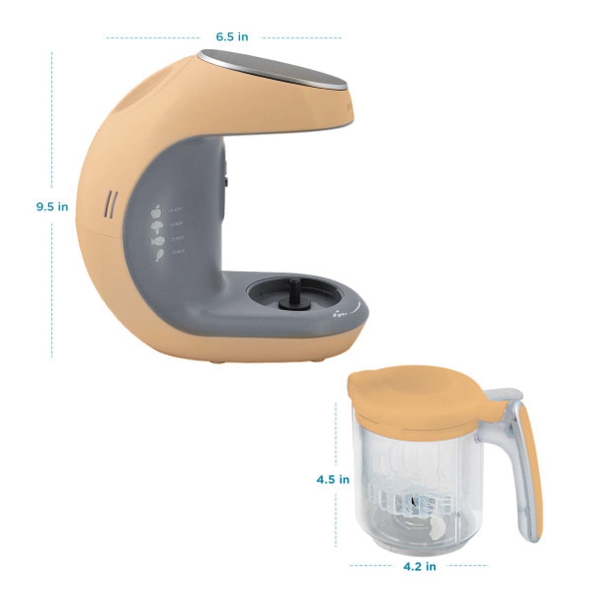 EVLA'S - Fabricante de alimentos para bebés, comida casera saludable para bebés en minutos, vaporizador, licuadora, procesador de alimentos para bebés, control de visualización táctil, incluye 6