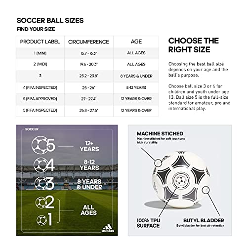 Balón de Fútbol Adidas Blanco Negro Tamaño 4 Tango Glider
