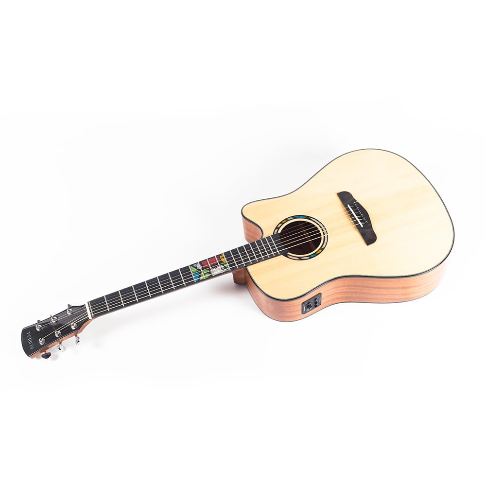 Aureal Guitarra Electroacústica AS-5DC NT Abeto Sólido Y Caoba Fishman