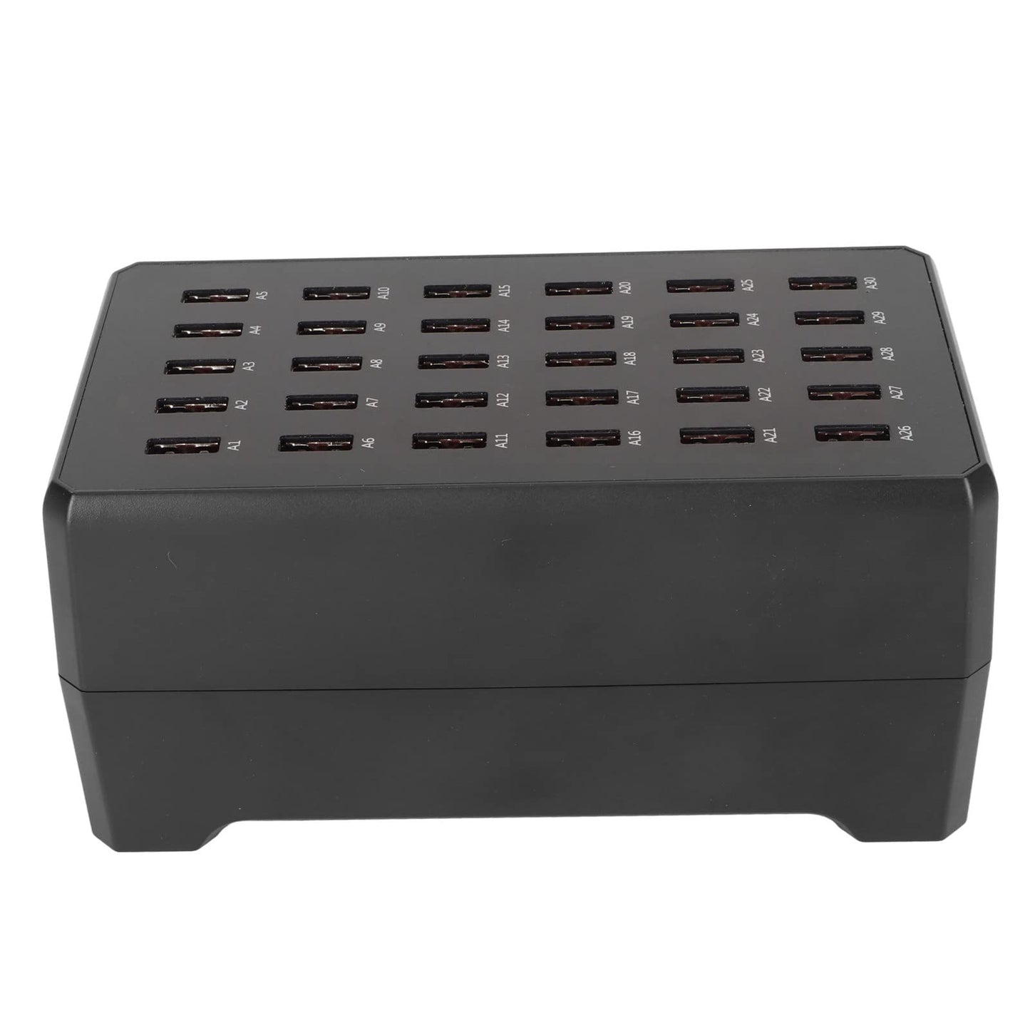 GLOGLOW Cargador USB Multipuerto, Salida de 1A a 2.4A Estación de Carga USB de 30 Puertos Reconocimiento de Carga Inteligente Ventilador Silencioso para Reuniones Familiares (Enchufe de