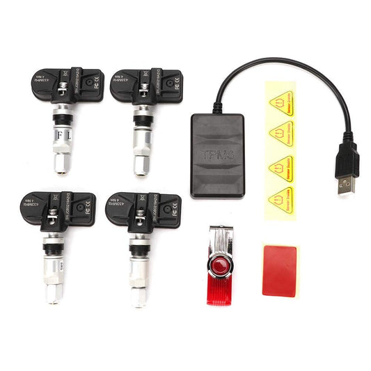 Monitor de Presión de Neumáticos Coche Automático USB TPMS Sensor Interno para Navegación Android