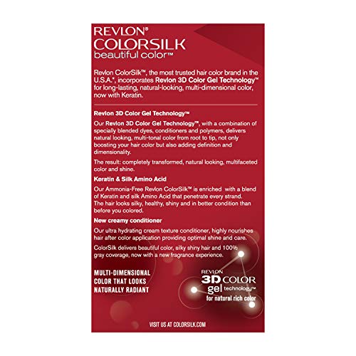 Revlon Colorsilk Beautiful Color, Light Auburn, 3 Count