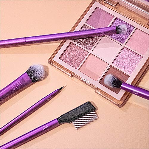 REAL TECHNIQUES, Kit de Brochas de Maquillaje para Ojos, Enhanced Eye Set, Incluye 5 Brochas + Taza para Brochas, Calidad Profesional