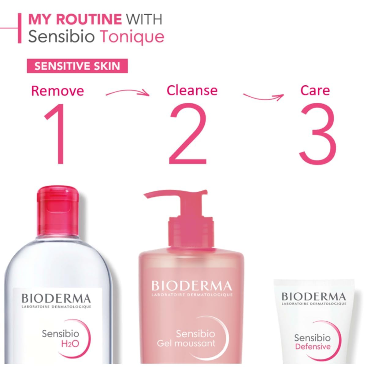 Bioderma Crealine H2O Solution Makeup Remover Micellaire Demaquillante, 16.9 Oz