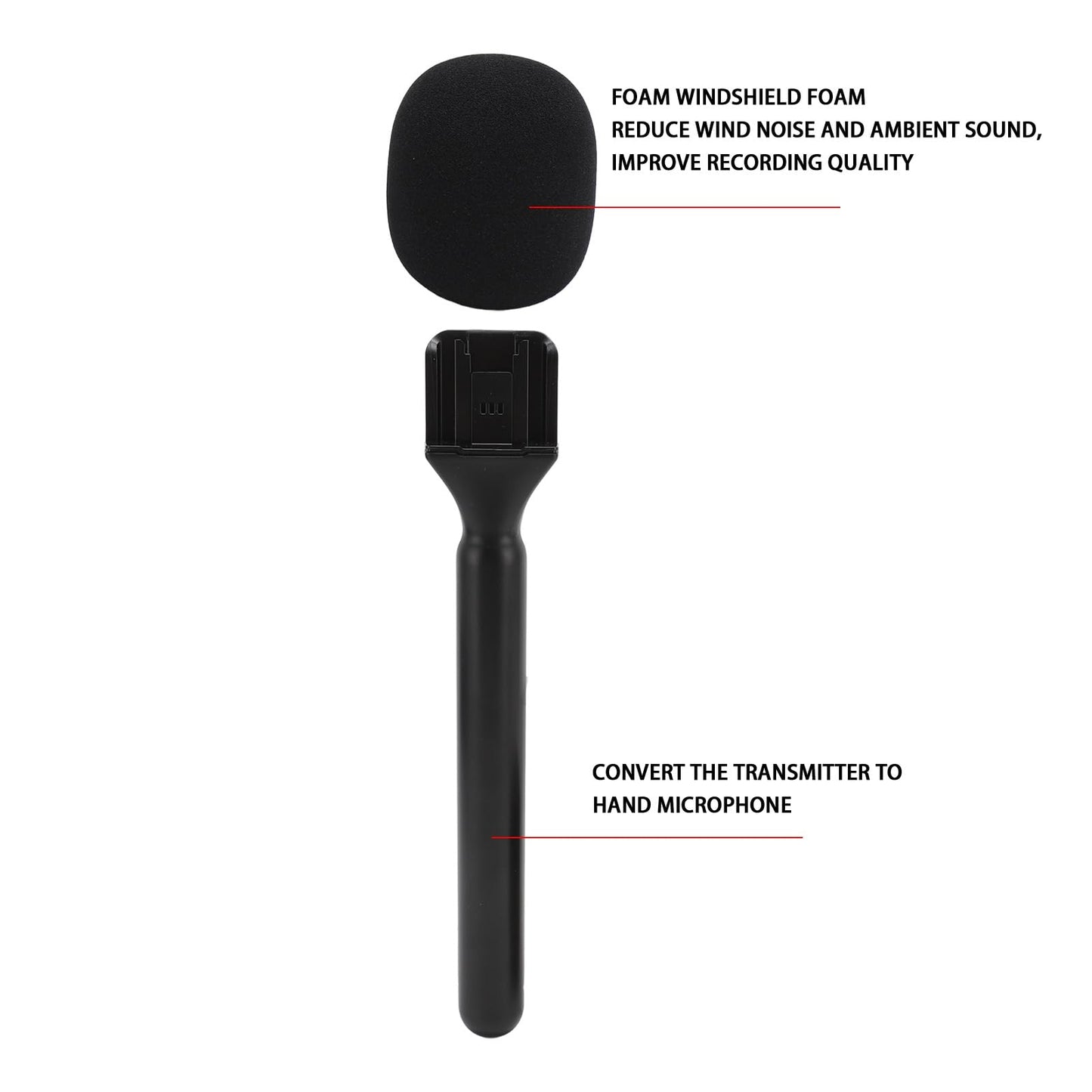 Adaptador de Micrófono Inalámbrico Dpofirs Negro Ligero para Entrevista