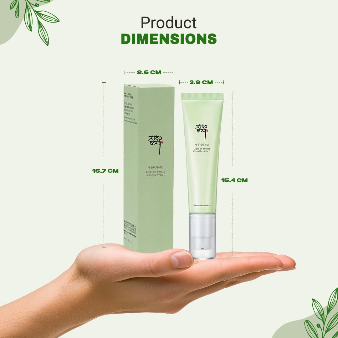 Suero Beauty of Light On Serum Centella Vitamin C Serum - Corrector de manchas oscuras para líneas finas, pigmentación e hidratación - Hidratante coreano para el cuidado de la piel para hombres y
