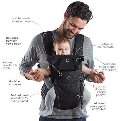 Contours - Portabebés para recién nacidos a niños pequeños | Love 3 posiciones convertible fácil de usar con bolsillos para hombres y mujeres, recién nacidos, cara frontal y cara frontal (8-30 libras)