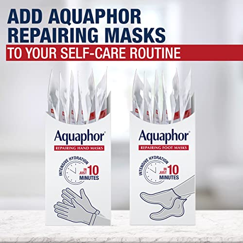 Aquaphor Mascarillas reparadoras para pies, calcetines hidratantes para pies secos, tratamiento hidratante para el cuidado de los pies con aceite de aguacate y manteca de karité, paquete de 6