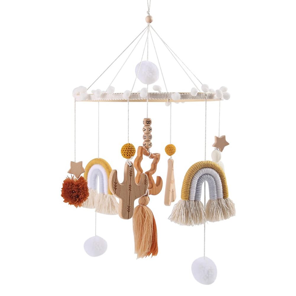 Lindo móvil para cuna con brazo móvil para cuna de bebé, soporte móvil para cuna de bebé, soporte móvil para cuna – Móvil neutro de género para decoración de guardería, accesorio móvil para cuna de bebé para decoración de guardería