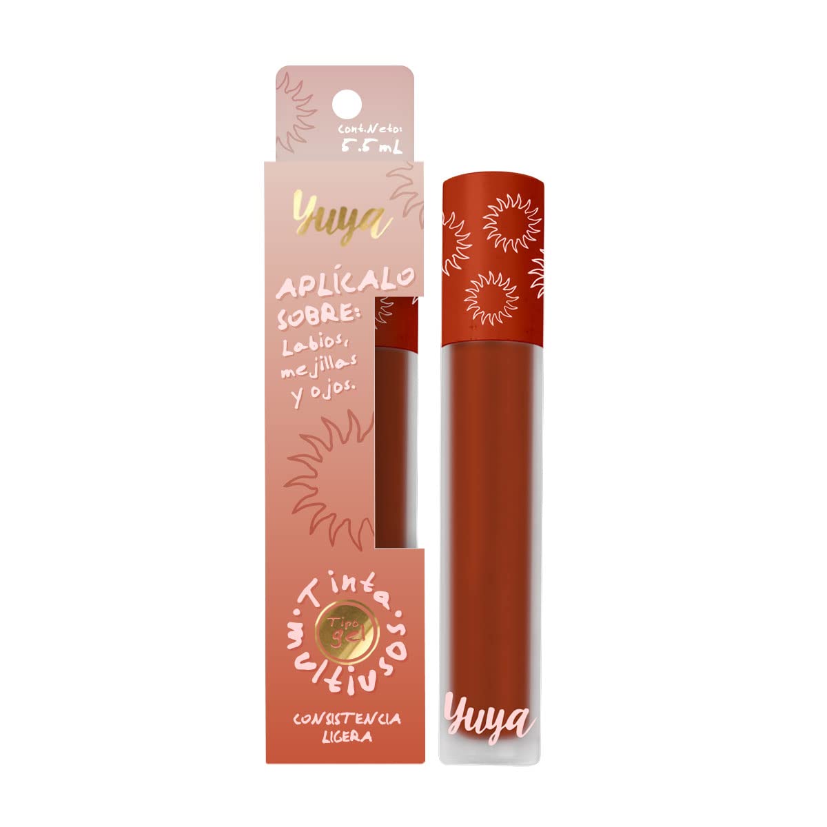 Republic Cosmetics Yuya Tinta multiusos Soledad de larga duración para labios, ojos y mejillas con extracto de Aloe Vera Color Salmon