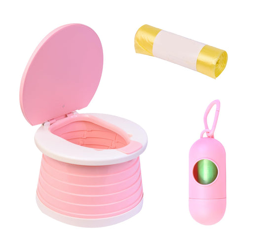 Asiento Infantil Gigentro Rosa Plegable para Entrenamiento de Inodoro de Viaje para Niñas de 2 Años