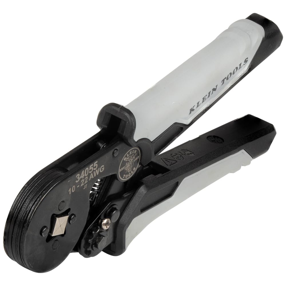 Klein Tools 34055 Pinza ponchadora cuadrada de férulas para cable de 10-22 AWG