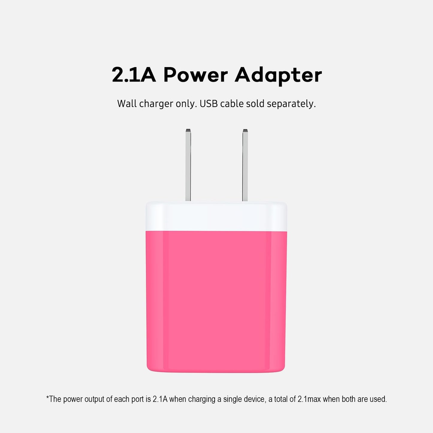 Cargador de pared USB, Ailkin 2-Pack 2.1A universal de alta velocidad adaptador de viaje para iPhone 7/7 Plus, iPhone 6/6plus, Samsung Galaxy S7/S6, Sony, Motorola, HTC, LG Android Tablets y más, 06-Rose