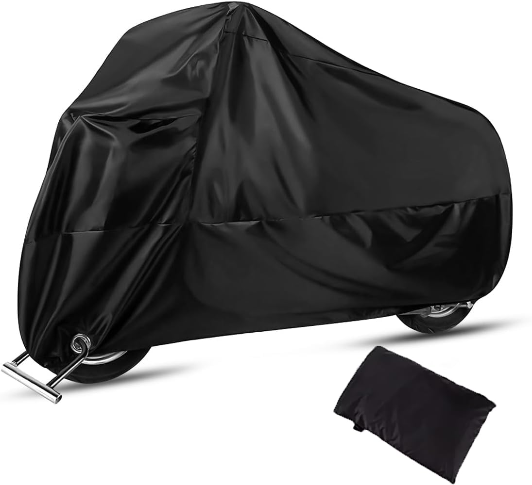 DAHAN Cubierta Impermeable para Motocicletas, Protección contra el Polvo, Universal Weather Calidad Impermeable Sol Protección, Motocicletas Vehículo Cubierta de la Motocicleta con Lock-Holes