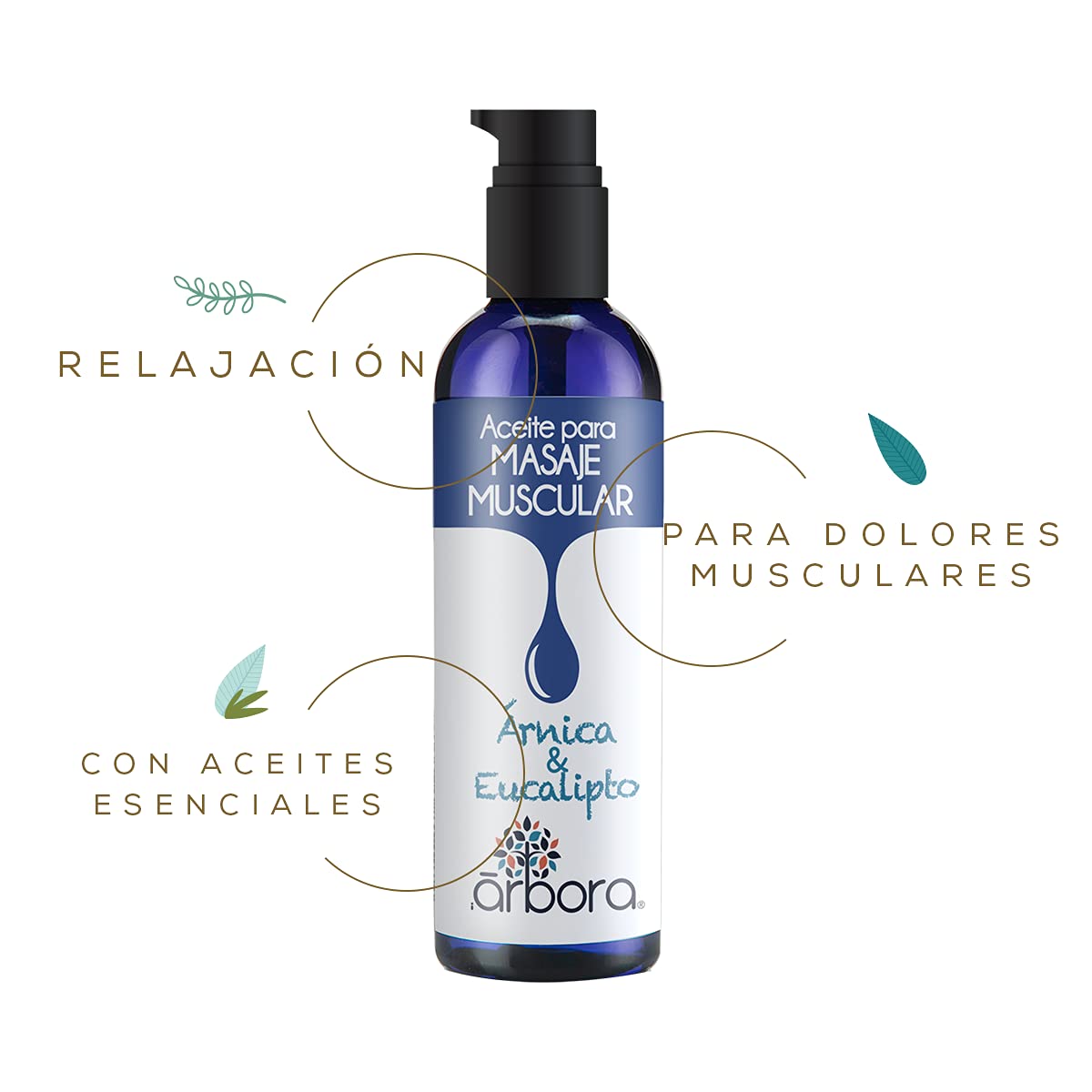 Pack 3 Aceites para Masaje Árbora Sándalo y Eucalipto Reconfortante Aromaterapia 90 ml
