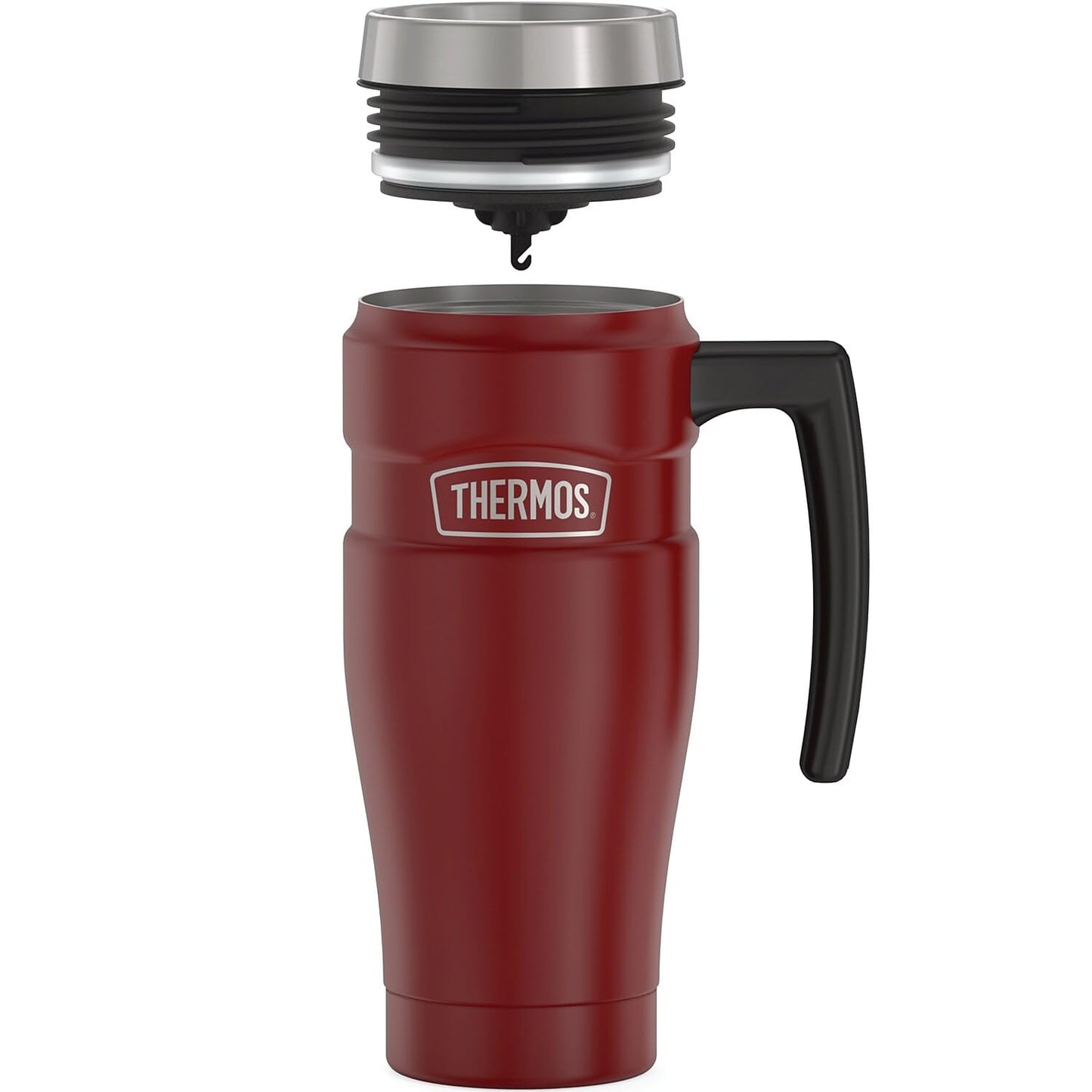 Taza de Viaje THERMOS Rojo Rústico Acero Inoxidable Aislada 16 oz