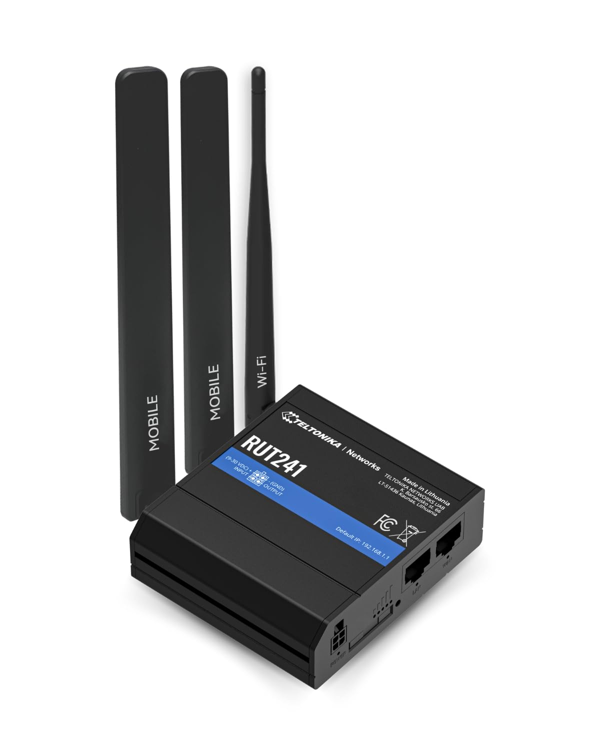 Teltonika RUT241098000 (versión de EE. UU.) Enrutador celular industrial 4G LTE, enrutador Wi-Fi 4G LTE, conmutación por error automática, VPN avanzada, certificado por Verizon/AT&T/T-Mobile