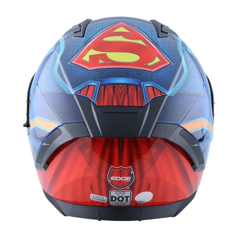 Casco Modular - DC - Visor Anti Baho Motocicleta Marca Edge - Visor Doble ANTIVAHO Certificado Dot Moto - Cascos Motocross Pegatina Pegatinas Protector Mujer Hombre