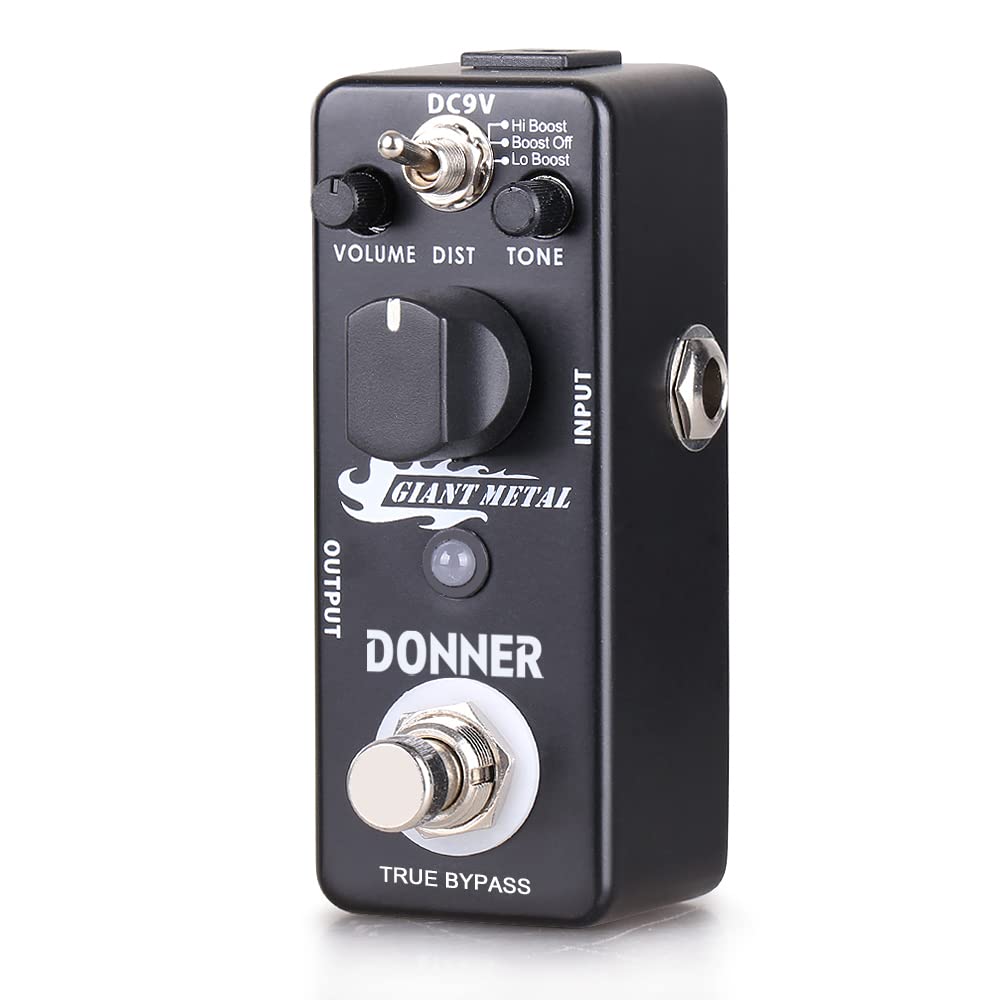 Donner - Pedal gigante de distorsión de metal, distorsión para guitarra eléctrica, pedaleras, 3 modos de derivación real