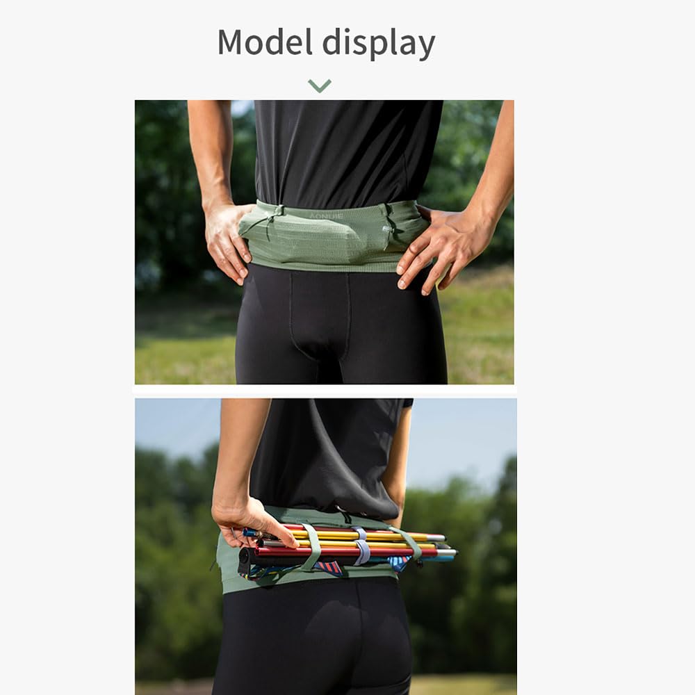 AONIJIE - Riñonera para correr con varios compartimentos, adecuada para caminar, viajar, deportes, senderismo y ejercicio, Negro -, Large, Deporte
