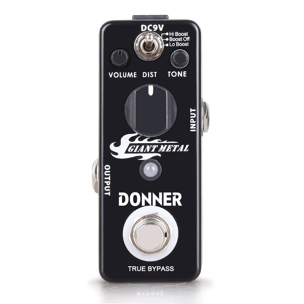 Donner - Pedal gigante de distorsión de metal, distorsión para guitarra eléctrica, pedaleras, 3 modos de derivación real