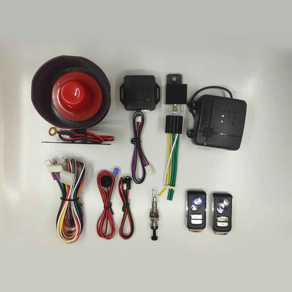 Kit de Cierre Central Universal MASO Negro con Detector de Vibración y Controlador para Auto